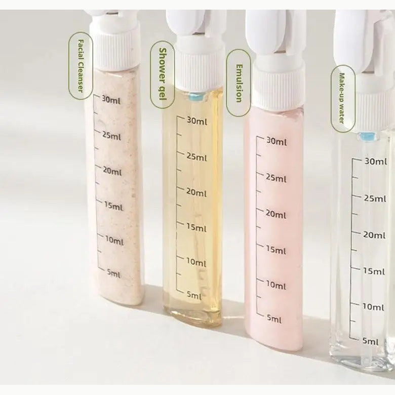 Four chambers per bottle for shampoo, conditioner, wash, lotion